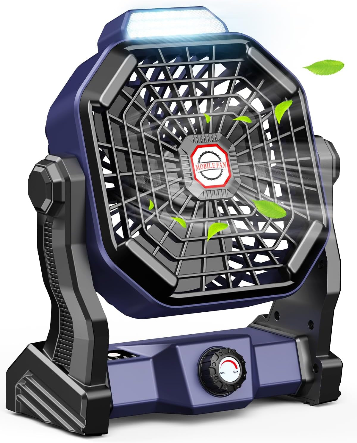 Portable Camping Fan, Rechargeable Battery Powered Tent Fans for Camp Hanging, [8-36Hrs Runtime], 9 Inch, Stepless Speed, Powerful&Quiet, for Picnic, Barbecue, Fishing, Travel, Home, Tent