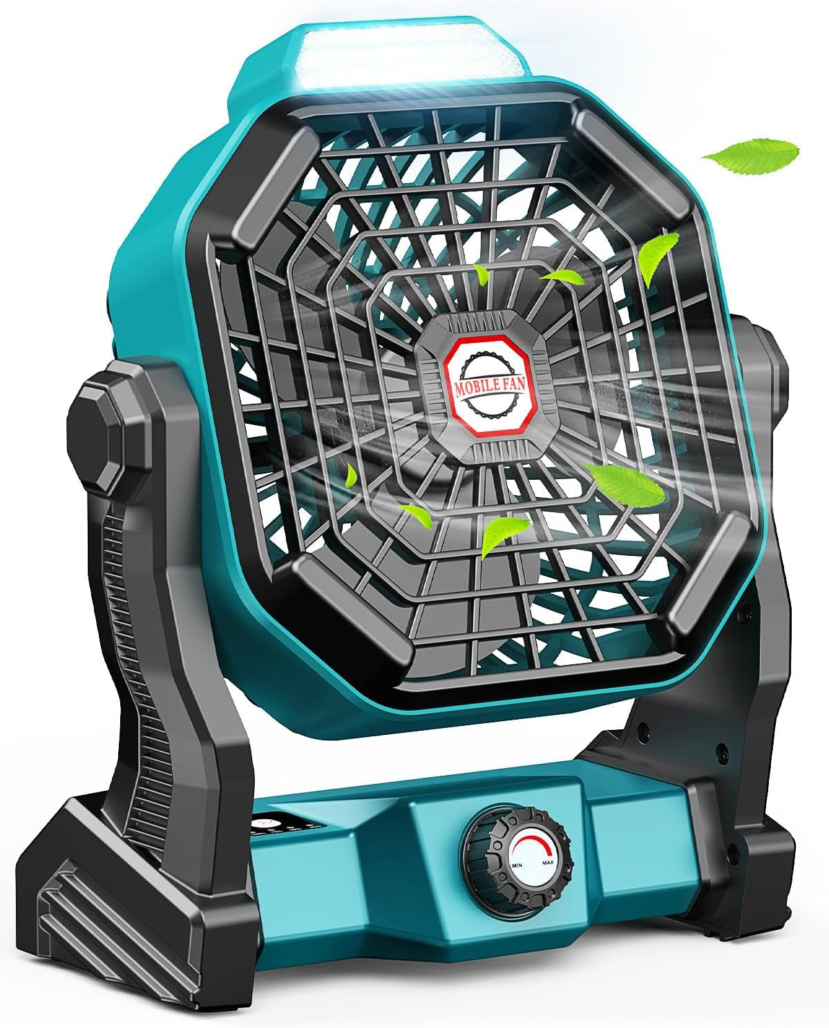 Portable Camping Fan, Rechargeable Battery Powered Tent Fans for Camp Hanging, [8-36Hrs Runtime], 9 Inch, Stepless Speed, Powerful&Quiet, for Picnic, Barbecue, Fishing, Travel, Home, Tent